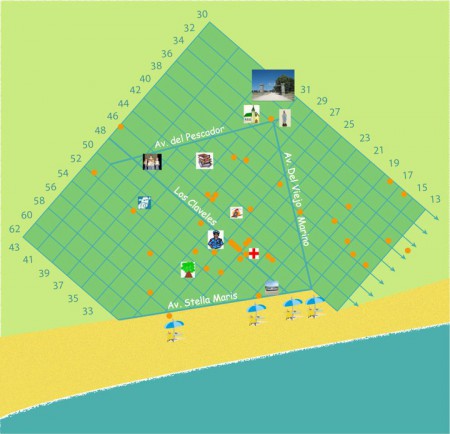 Mapa de numeros y nombres de calles en Reta.
